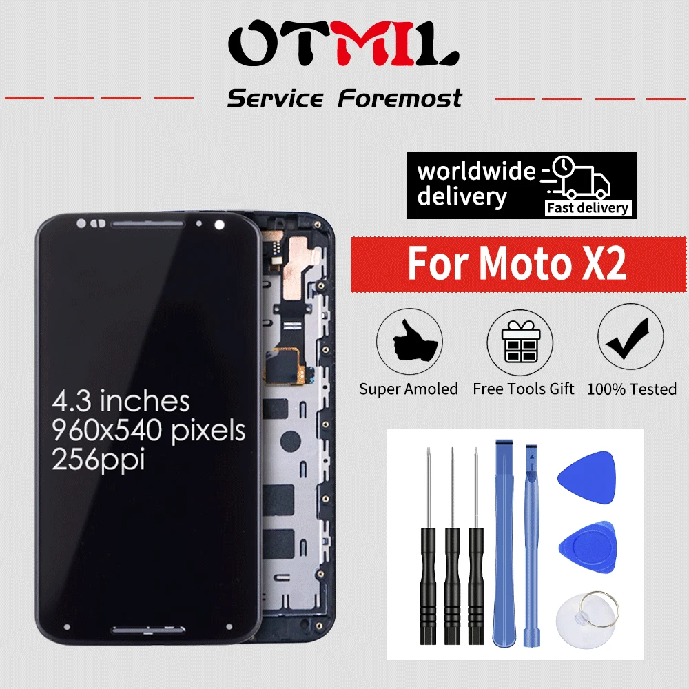 5.2"OTMIL For Motorola MOTO X2 LCD Display Touch Screen with Frame Digitizer Assembly XT1092 XT1096 XT1097 For Moto X 2 Display
5.2"OTMIL For Motorola MOTO X2 LCD Display Touch Screen with Frame Digitizer Assembly XT1092 XT1096 XT1097 For Moto X 2 Display