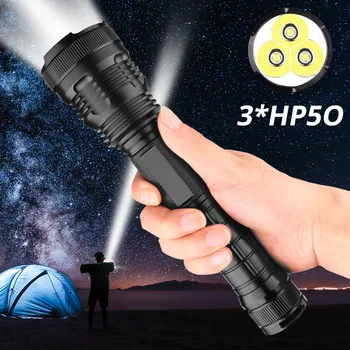 LED Flashlight Waterproof XHP70.2 Linterna 3*XHP50 most powerful LED Torch Use 18650 or 26650 Rechargerable Battery for Camping
LED Flashlight Waterproof XHP70.2 Linterna 3*XHP50 most powerful LED Torch Use 18650 or 26650 Rechargerable Battery for Camping
