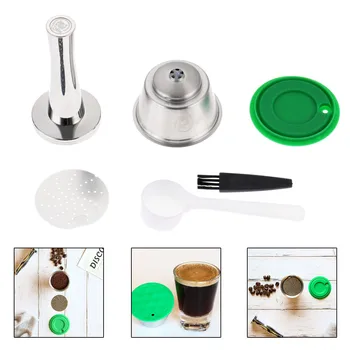 Stainless Steel Reusable Coffee Filter Fit For Dolce Gusto Refillable Crema Coffee Capsules Filter +Coffee Tamper+Spoon+Brush
Stainless Steel Reusable Coffee Filter Fit For Dolce Gusto Refillable Crema Coffee Capsules Filter +Coffee Tamper+Spoon+Brush