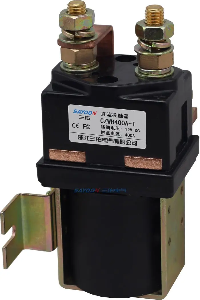 SAYOON CZWH400A-T DC 6V 12v 24V 36V 48V 60V 72V 400A contactor used for electric vehicles, engineering machinery and so on.
SAYOON CZWH400A-T DC 6V 12v 24V 36V 48V 60V 72V 400A contactor used for electric vehicles, engineering machinery and so on.