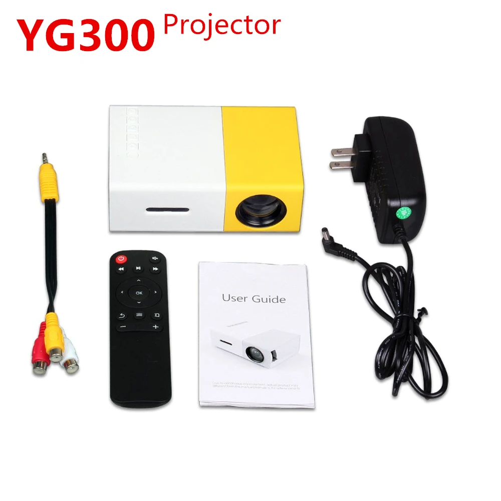 Фото KEBIDU YG300 Projector Mini 600 lumen 3.5mm Audio 320x240 Pixels YG-300 LED USB Media Home Player | Электроника