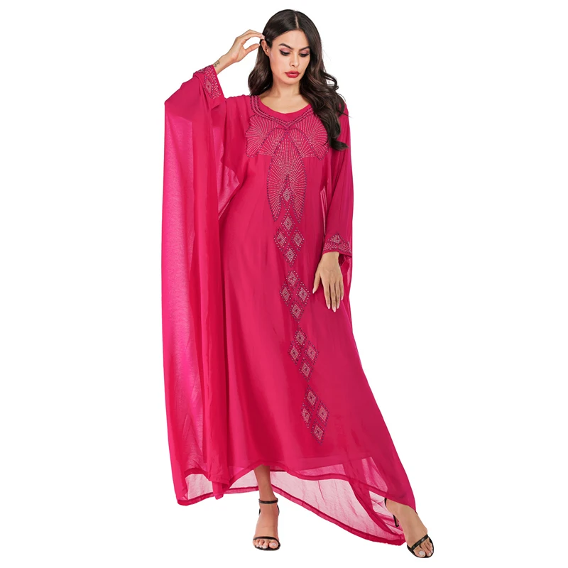 Chiffon Rhinestone Beading Double-layer Ethnic Dress Batwing Sleeve Muslim Abaya Dubai Arab Ramadan Robe Moroccan Gown VKDR1749
Chiffon Rhinestone Beading Double-layer Ethnic Dress Batwing Sleeve Muslim Abaya Dubai Arab Ramadan Robe Moroccan Gown VKDR1749