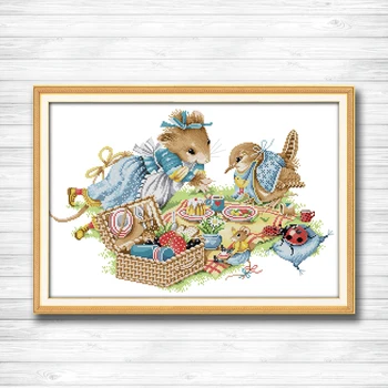 Birthday party mouse bird painting counted print on the canvas DMC 14CT11CT Cross Stitch chinese Needlework kits Embroidery Sets
Birthday party mouse bird painting counted print on the canvas DMC 14CT11CT Cross Stitch chinese Needlework kits Embroidery Sets