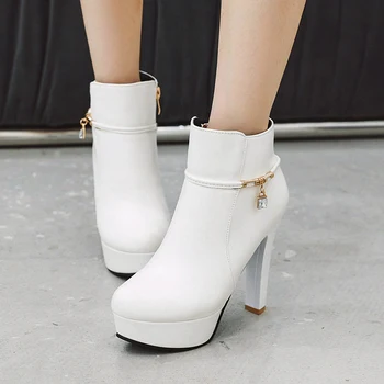 Party comfortable round toe autumn ankle boots fashion crystal zipper platform high heel thick riding boots women's shoes
Party comfortable round toe autumn ankle boots fashion crystal zipper platform high heel thick riding boots women's shoes