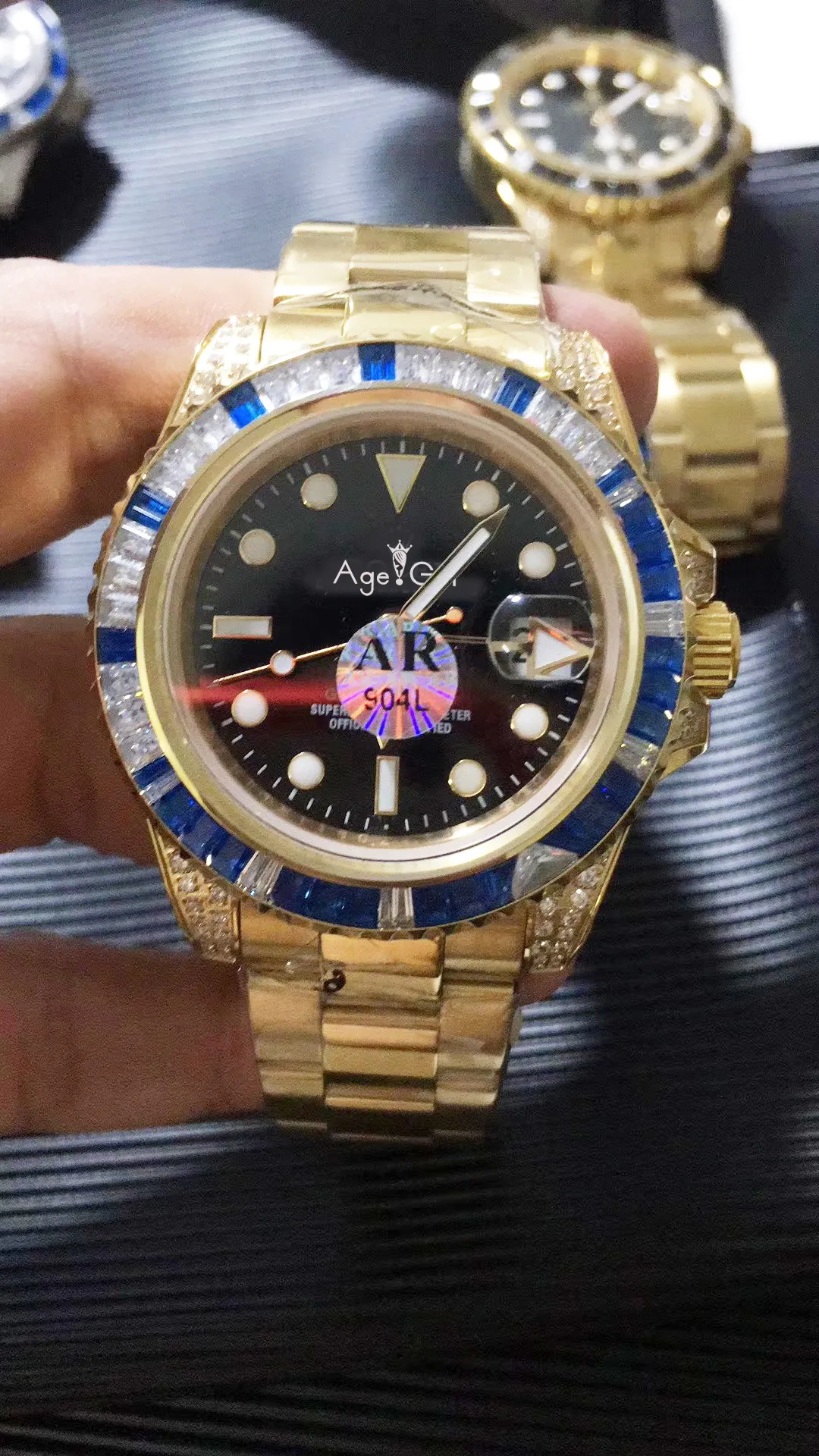 Luxury Brand New Men Automatic Mechanical Waterproof Black Yellow Gold Diamond Blue Rainbow Stainless Steel Sapphire Watch AAA+
Luxury Brand New Men Automatic Mechanical Waterproof Black Yellow Gold Diamond Blue Rainbow Stainless Steel Sapphire Watch AAA+