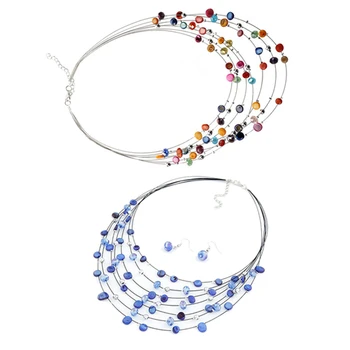 2x Gorgeous Beaded Multi Strand Necklace and Drop/Dangle Earring Set-Blue & Multicolor
2x Gorgeous Beaded Multi Strand Necklace and Drop/Dangle Earring Set-Blue & Multicolor