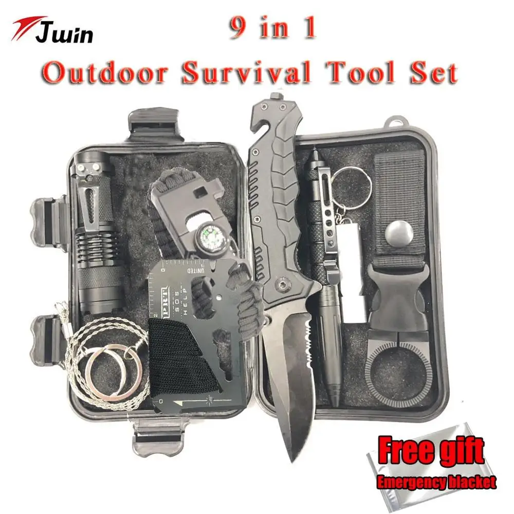 Survival Kit Set 9 in 1 Military Outdoor Tourism Multifunction First aid SOS EDC Emergency Camping Tool Survival Kit Knife
Survival Kit Set 9 in 1 Military Outdoor Tourism Multifunction First aid SOS EDC Emergency Camping Tool Survival Kit Knife