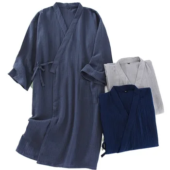 2020 Spring And Autumn New Men Night Robes Comfort Loose Kimono Sleepwear Crepe Cotton Solid Color Homewear Cardigan For Men
2020 Spring And Autumn New Men Night Robes Comfort Loose Kimono Sleepwear Crepe Cotton Solid Color Homewear Cardigan For Men