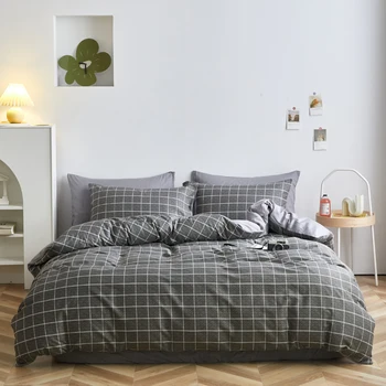 grey plaid 3/4pcs Bedding Set 100% Cotton flat Sheet Duvet Cover Pillowcase pure cotton blend fabric twin single queen
grey plaid 3/4pcs Bedding Set 100% Cotton flat Sheet Duvet Cover Pillowcase pure cotton blend fabric twin single queen