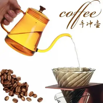 Borosilicate Glass Coffee Set Gooseneck Hand Blunt Pot of Coffee Heatable Water Kettle Coffee Percolator Pitcher and Funnel Set