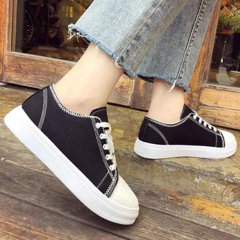 vulcanized shoes Women Fashion Woman's Canvas Shoes Platform Sneakers Girls Lace Up Casual Snaker zapatillas mujer Flats Sneaker
vulcanized shoes Women Fashion Woman's Canvas Shoes Platform Sneakers Girls Lace Up Casual Snaker zapatillas mujer Flats Sneaker