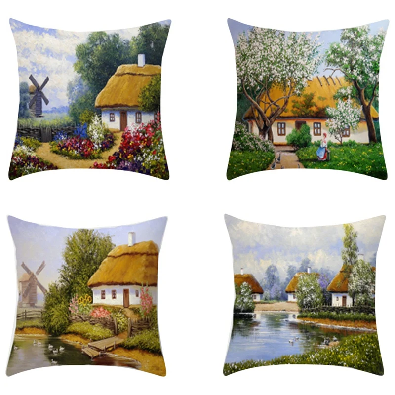 Printing Painting Pillowcase American Country Landscape Flower Cushion Cover Vintage Sofa Chair Home Decor
Printing Painting Pillowcase American Country Landscape Flower Cushion Cover Vintage Sofa Chair Home Decor