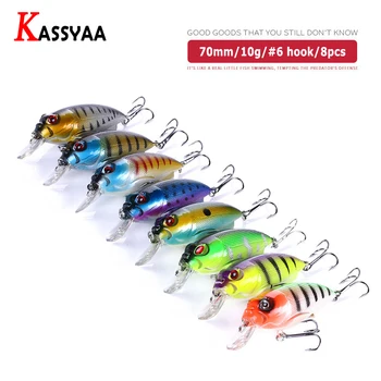 8pcs/lot Fresh Water Crankbait 70mm10g #6Fishhooks Artificial Bass Pike Trout Sea Hard Fishing Lure Wholesale Striped Paint Bait
8pcs/lot Fresh Water Crankbait 70mm10g #6Fishhooks Artificial Bass Pike Trout Sea Hard Fishing Lure Wholesale Striped Paint Bait
