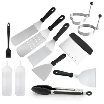 12Pcs Professional Griddle Accessories Set Barbecue Tool Kit BBQ Tool Non-stick For Christmas Backyard Barbecue Cooking
12Pcs Professional Griddle Accessories Set Barbecue Tool Kit BBQ Tool Non-stick For Christmas Backyard Barbecue Cooking