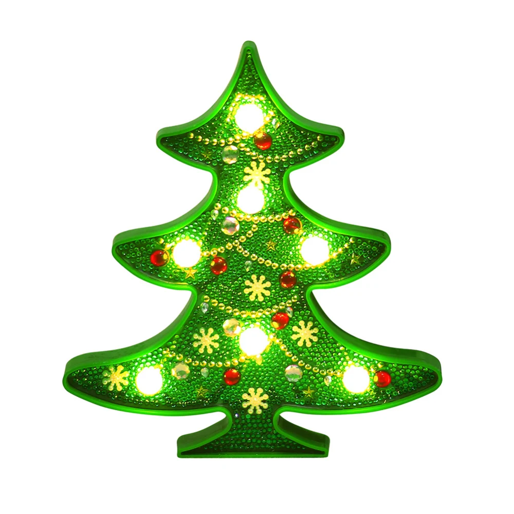new diy led diamond painting night light christmas tree snowman