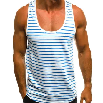 Hirigin Men Casual Striped Marine Tops Large size Sleeveless Loose Vests Beach Training Gym Wear 
Hirigin Men Casual Striped Marine Tops Large size Sleeveless Loose Vests Beach Training Gym Wear
