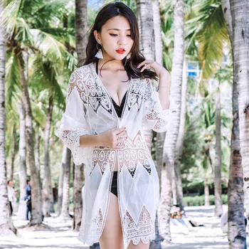 Bikini Sunscreen Blouse Beach Clothes New Lace Sun-Proof Clothing Midi Lace Swim Suit Cover Up
Bikini Sunscreen Blouse Beach Clothes New Lace Sun-Proof Clothing Midi Lace Swim Suit Cover Up