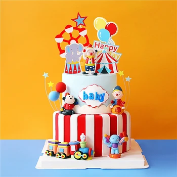 Circus Clown train Elephant Boy Girl Birthday Party Cake Topper Party Supplies Monkey Straw Kid Baking Dessert Love Gifts
Circus Clown train Elephant Boy Girl Birthday Party Cake Topper Party Supplies Monkey Straw Kid Baking Dessert Love Gifts