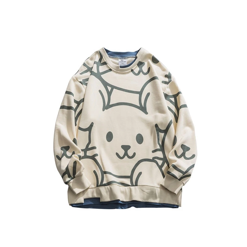 Spring And Autumn New Women's Hoodless Pullover Sweatshirt Cotton Round Neck Cartoon Print Korean Style Loose Thin Student
Spring And Autumn New Women's Hoodless Pullover Sweatshirt Cotton Round Neck Cartoon Print Korean Style Loose Thin Student