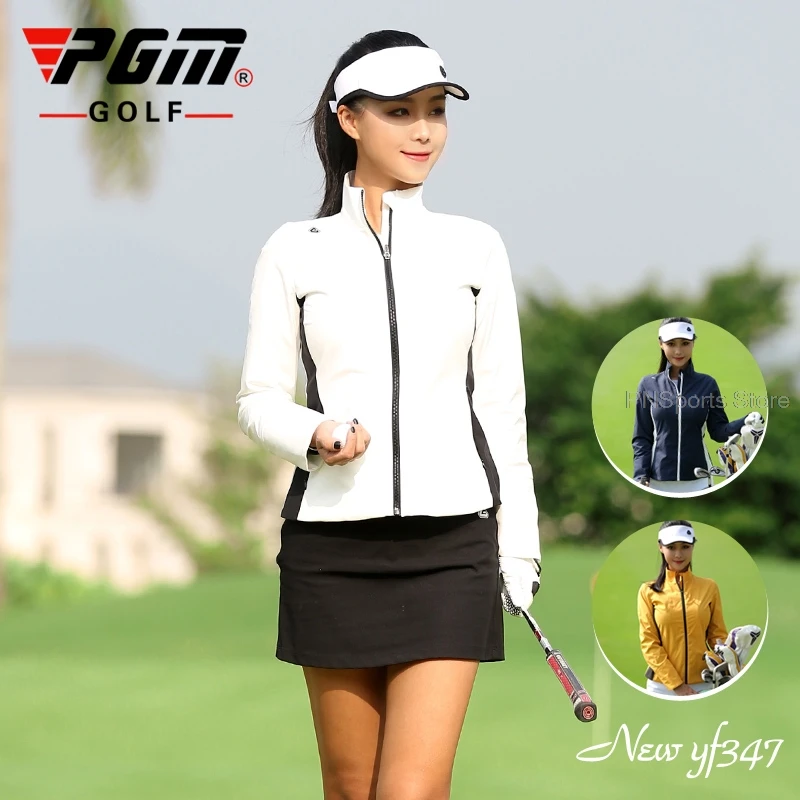

Pgm Golf Jacket Women Autumn Long Sleeve Shirt Ladies Slim Zipper Windbreaker Winter Waterproof Trench Coats Windproof S-XL