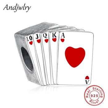 Fit Original Charm Bracelet 100% 925 Sterling Silver Playing Cards Charm Beads Poker DIY Jewelry Making Berloque Gift 
Fit Original Charm Bracelet 100% 925 Sterling Silver Playing Cards Charm Beads Poker DIY Jewelry Making Berloque Gift