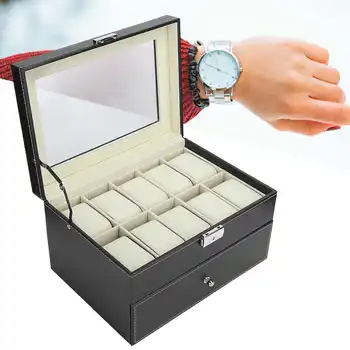 5 Grid Double Layer Watch Box Glasses Storage Case 10 Grid Watch Storage Case Holder Accessory (Black)
5 Grid Double Layer Watch Box Glasses Storage Case 10 Grid Watch Storage Case Holder Accessory (Black)