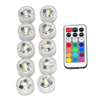 10Pcs IP68 Waterproof Remote Control Diving Decoration Lamp LED Multi Colored Light Bulb Submersible RGB LED Light Party Lamp
10Pcs IP68 Waterproof Remote Control Diving Decoration Lamp LED Multi Colored Light Bulb Submersible RGB LED Light Party Lamp