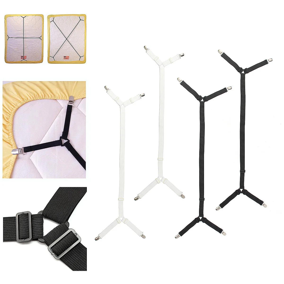Big Size 2pcs Useful Multipurpose Bed Sheet Fasteners Mattress Elastic bands Holder Clip Grippers Tool for Bed Sheet 4Clips
Big Size 2pcs Useful Multipurpose Bed Sheet Fasteners Mattress Elastic bands Holder Clip Grippers Tool for Bed Sheet 4Clips