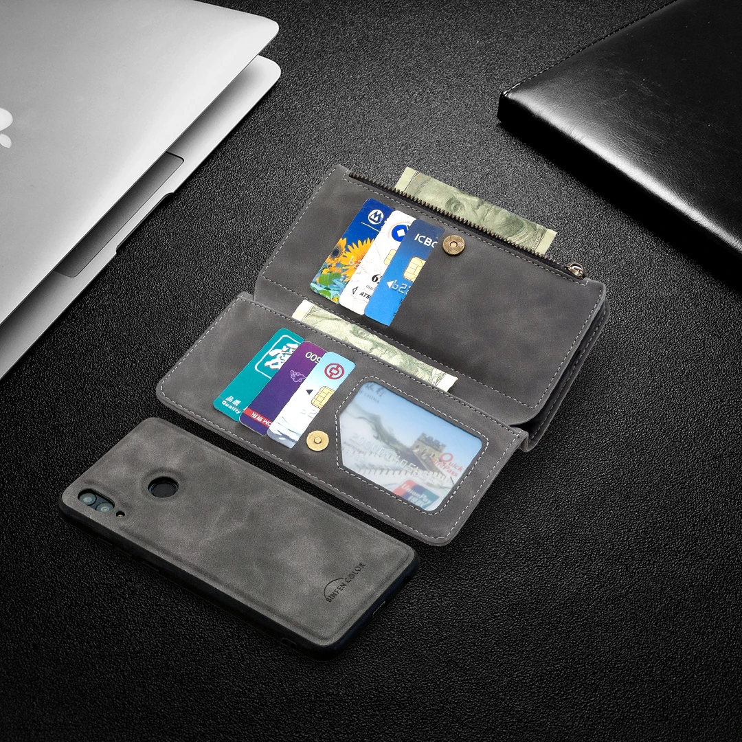 Чехол для телефона Huawei Psmart 2019 Y5P Y6P Y7P P40lite E кожаный кошелек на молнии задняя крышка