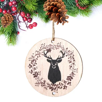 Vintage Round Wood Christmas Pendants With Hanging Rope Decorative Hanging Ornament Sign Elk Pattern On One Side
Vintage Round Wood Christmas Pendants With Hanging Rope Decorative Hanging Ornament Sign Elk Pattern On One Side
