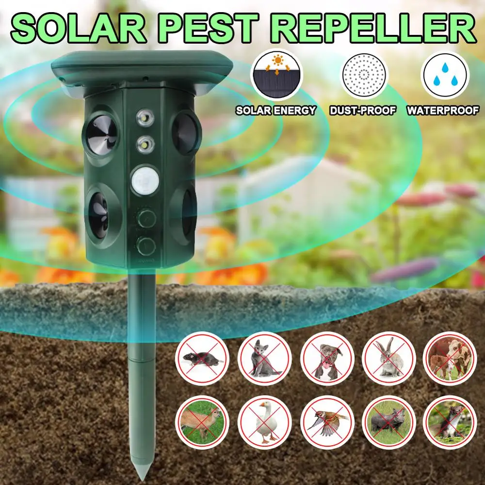 Solar Energy Ultrasound Animal Repellent Waterproof Repellent Cat Repeller Repellent Pest Control Garden Tool Animal Repeller
Solar Energy Ultrasound Animal Repellent Waterproof Repellent Cat Repeller Repellent Pest Control Garden Tool Animal Repeller
