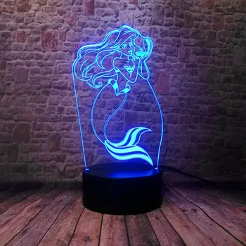 Luminous 3D Illusion Lamp LED 7 Colorful Change Light Little Mermaid Princess Anime Figure Toys for girls gift
Luminous 3D Illusion Lamp LED 7 Colorful Change Light Little Mermaid Princess Anime Figure Toys for girls gift