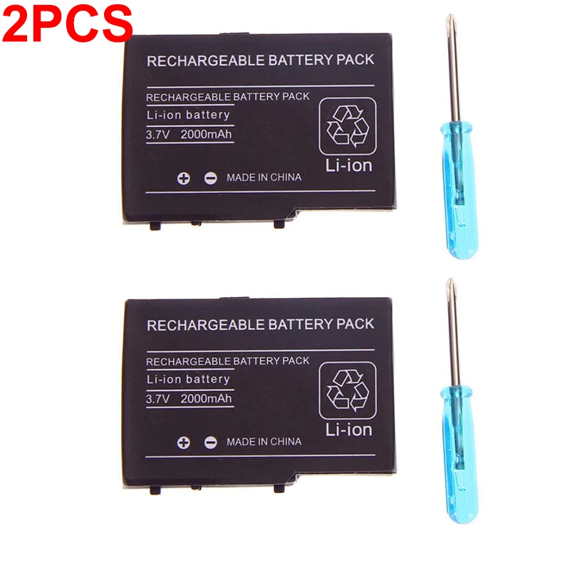 2pcs 2000mAh 3.7V Rechargeable Lithium-ion Battery Pack for Nintendo DS Lite DSL NDS Lite NDSL Replacement Battery + Screwdriver
2pcs 2000mAh 3.7V Rechargeable Lithium-ion Battery Pack for Nintendo DS Lite DSL NDS Lite NDSL Replacement Battery + Screwdriver