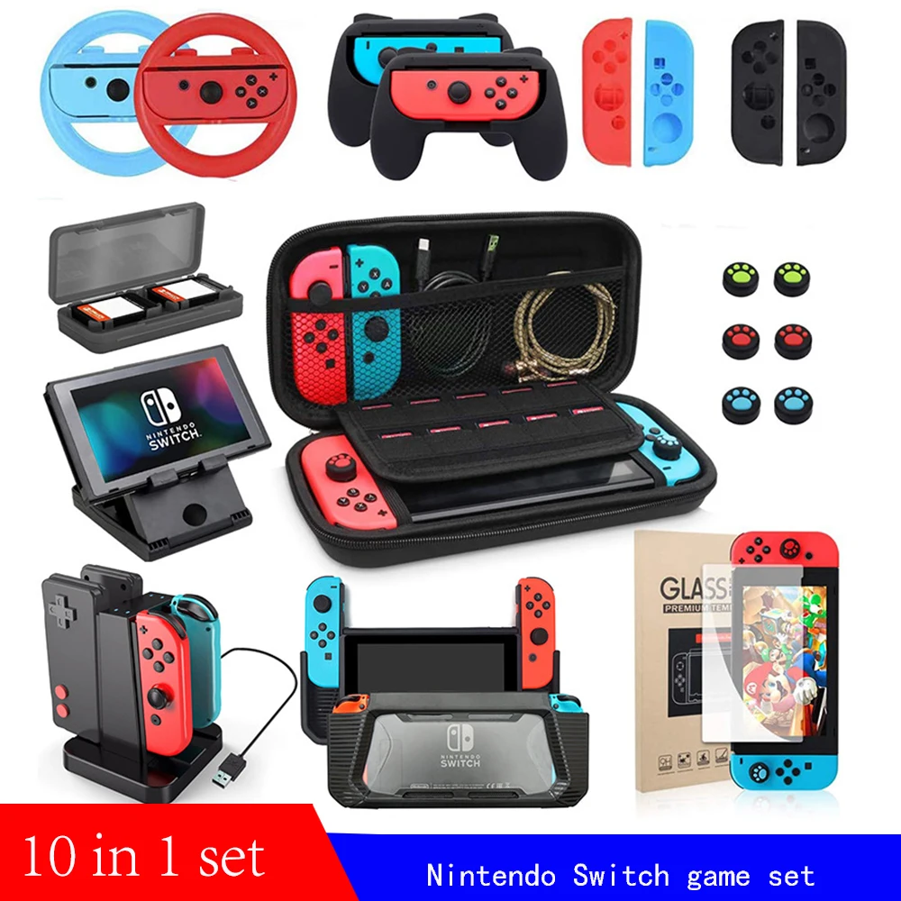 10in1 Game Accessories Set NintendSwitch Travel Carrying CaseScreen Protector Gamepad Joy-Con Charging Stand Black Red Blue Pink
10in1 Game Accessories Set NintendSwitch Travel Carrying CaseScreen Protector Gamepad Joy-Con Charging Stand Black Red Blue Pink