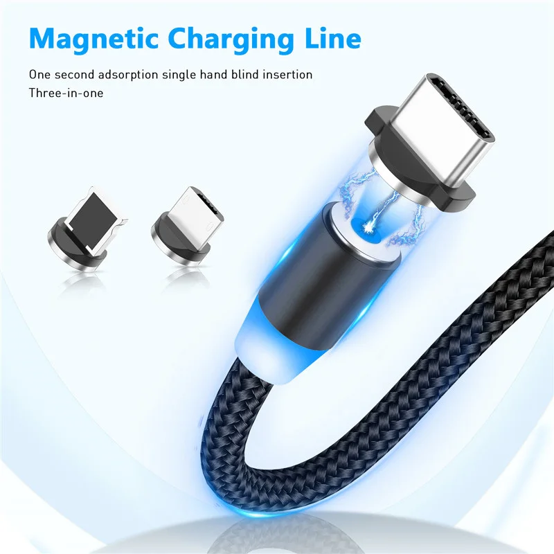 Магнитное зарядное устройство BaySerry USB Type C кабель магнитный Micro для быстрой