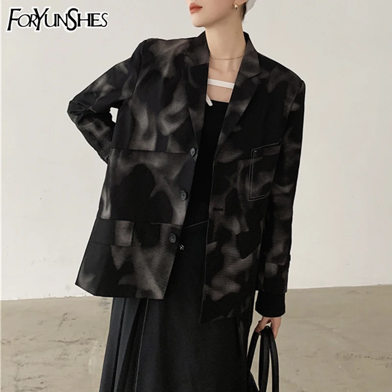 FORYUNSHES Women Abstract Printed Black Grey Jacket Coat Femme Patchwork Retro Blazer 2020 Autumn Winter Fashion Korean Style
FORYUNSHES Women Abstract Printed Black Grey Jacket Coat Femme Patchwork Retro Blazer 2020 Autumn Winter Fashion Korean Style