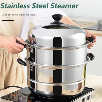 kitchen Stainless Steel Two Three layer Thick Steamer pot Soup Universal Cooking Pots for Induction Cooker Gas Stove steam pot
kitchen Stainless Steel Two Three layer Thick Steamer pot Soup Universal Cooking Pots for Induction Cooker Gas Stove steam pot