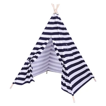 100% Cotton Canvas Exquisite Indian Tent 4 Poles Fine Navy Blue White Stripes Safe Durable Portable Kids Private Space Playroom 
100% Cotton Canvas Exquisite Indian Tent 4 Poles Fine Navy Blue White Stripes Safe Durable Portable Kids Private Space Playroom