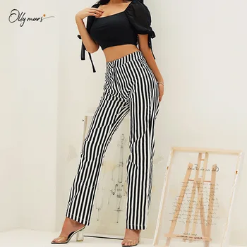 OllyMurs Fashion Women Flare Pants Black White Striped Front Zipper Female Pants Ladies Casual High Waist Pants Women Clothes
OllyMurs Fashion Women Flare Pants Black White Striped Front Zipper Female Pants Ladies Casual High Waist Pants Women Clothes