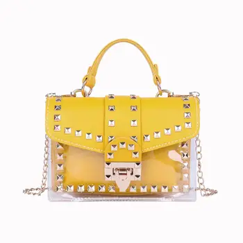 Retro Rivet Transparent PVC Crossbody Bags For Women 2020 Chain Designer Shoulder Bag Jelly Purses Female Small Square Bag
Retro Rivet Transparent PVC Crossbody Bags For Women 2020 Chain Designer Shoulder Bag Jelly Purses Female Small Square Bag