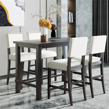 Nordic Dining Table Set 5 Piece Counter Height Dining Set For Restaurant Classic Elegant Table With 4 Chairs Home Furniture
Nordic Dining Table Set 5 Piece Counter Height Dining Set For Restaurant Classic Elegant Table With 4 Chairs Home Furniture