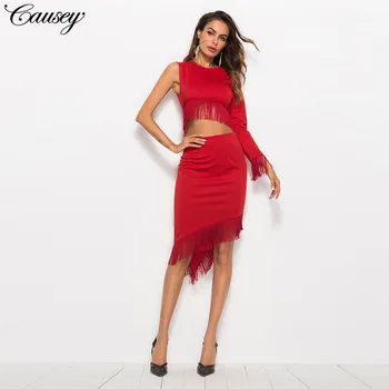 2020 Autumn Tassels Irregular Exposed Navel Solid Color Dress Long Sleeve Hunting-Style dress Fashion Sexy club dress
2020 Autumn Tassels Irregular Exposed Navel Solid Color Dress Long Sleeve Hunting-Style dress Fashion Sexy club dress