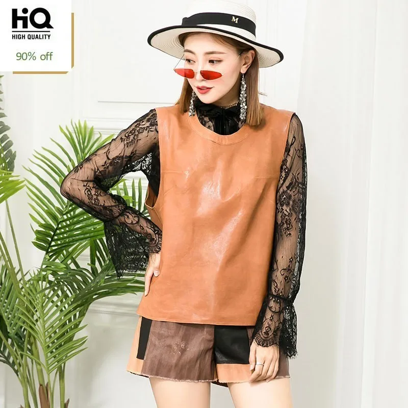 100% Real Sheepskin Womens Suit Top Quality Leather Vest +Spliced Shorts 2 Piece Set Women Spring Office Lady Two-Piece Luxury
100% Real Sheepskin Womens Suit Top Quality Leather Vest +Spliced Shorts 2 Piece Set Women Spring Office Lady Two-Piece Luxury