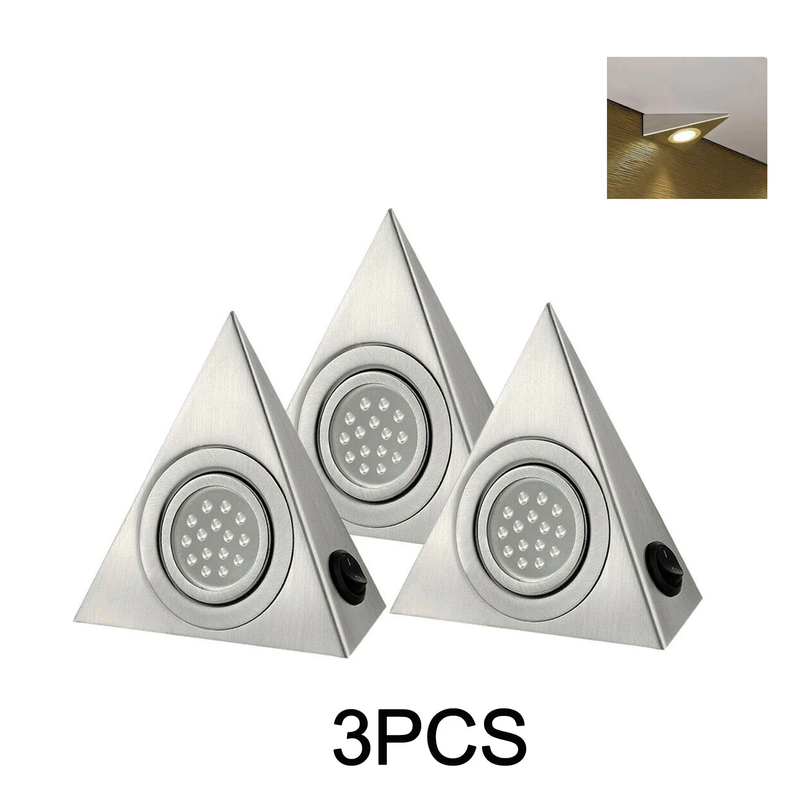 3x LED Mains Kitchen Under Cabinet Cupboard Triangle Light Kit Warm Light Camper Accessories
3x LED Mains Kitchen Under Cabinet Cupboard Triangle Light Kit Warm Light Camper Accessories