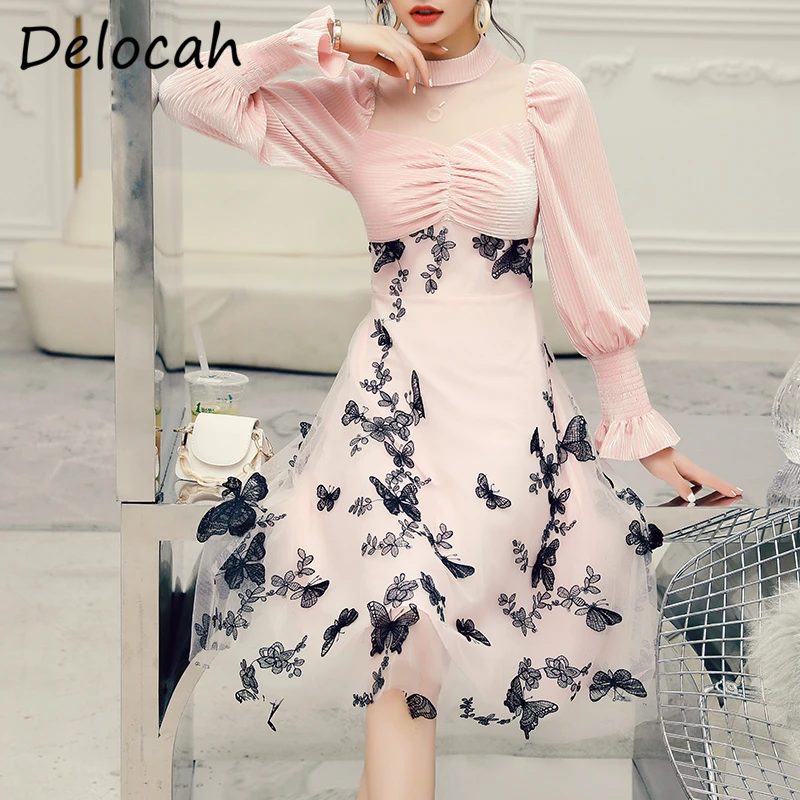 Delocah Women Autumn Fashion Designer Party A-Line Dress Lantern Sleeve High Waist Embroidery Ladies Mesh Midi Dresses vestidos
Delocah Women Autumn Fashion Designer Party A-Line Dress Lantern Sleeve High Waist Embroidery Ladies Mesh Midi Dresses vestidos