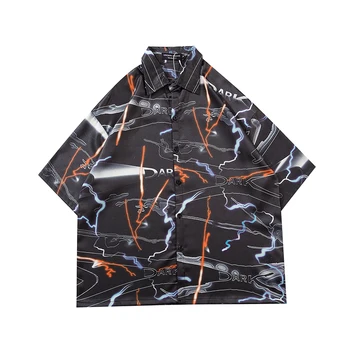 Harajuku Lightning Graffiti Summer Shirts Men and Women Loose Short Sleeve Streetwear Shirt Lapel Hip Hop Oversize Hawaii Shirt
Harajuku Lightning Graffiti Summer Shirts Men and Women Loose Short Sleeve Streetwear Shirt Lapel Hip Hop Oversize Hawaii Shirt