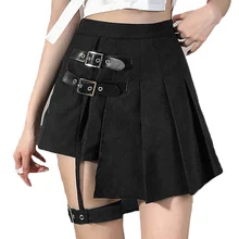 Harajuku Punk Gothic Y2K Black Skirts Women High Waist Irregular Bandage Mini Skirt Kawaii Female Streetwear Buckle Rock Skater
Harajuku Punk Gothic Y2K Black Skirts Women High Waist Irregular Bandage Mini Skirt Kawaii Female Streetwear Buckle Rock Skater