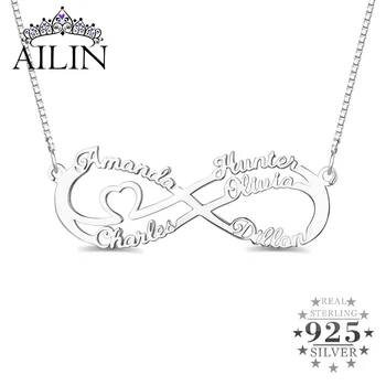 AILIN 925 Sterling Silver Heart Infinity Necklace Women Custom 1-5 Name Necklace Personalized Family Jewelry Mom Grandma Gifts
AILIN 925 Sterling Silver Heart Infinity Necklace Women Custom 1-5 Name Necklace Personalized Family Jewelry Mom Grandma Gifts