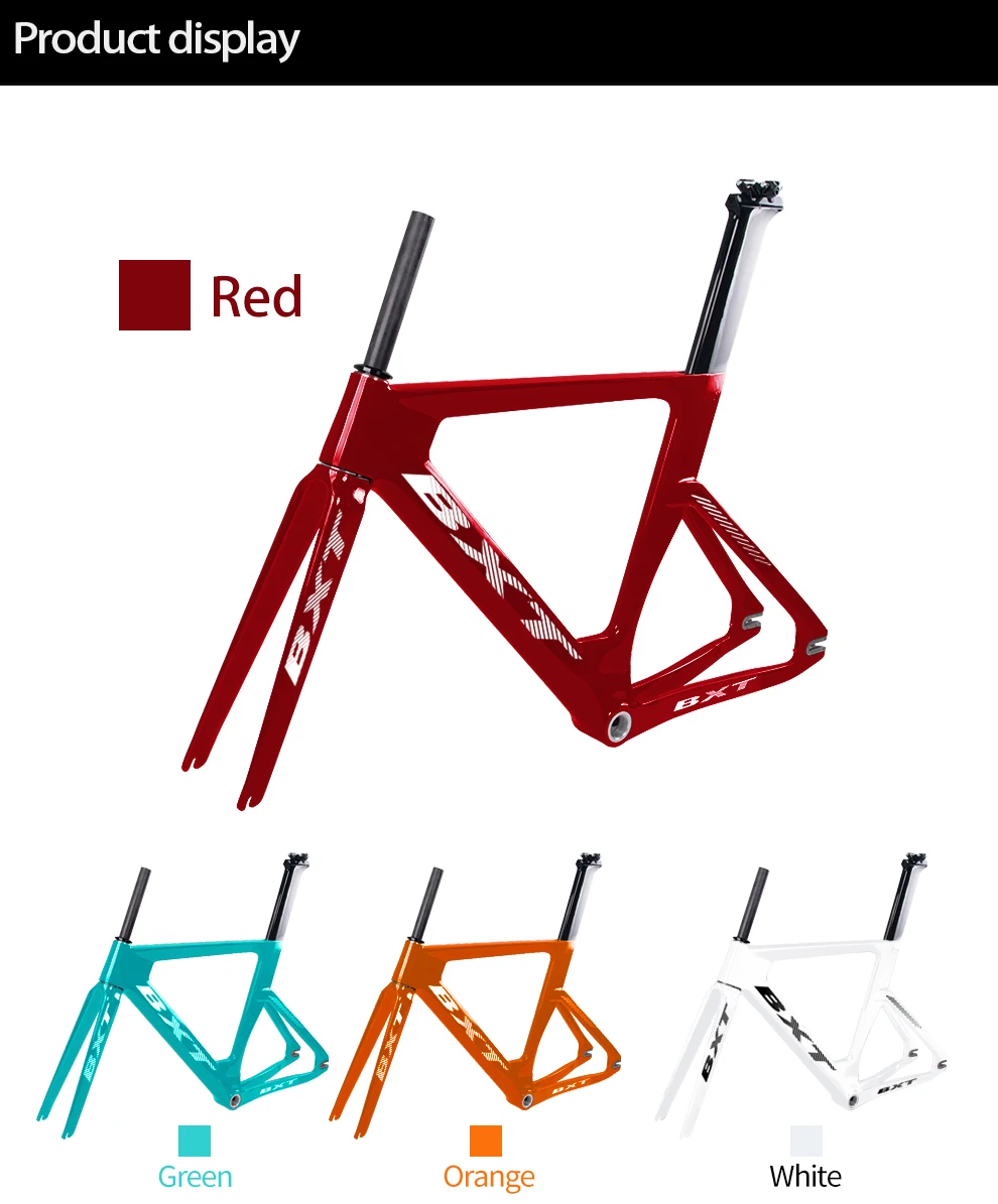 Flash Deal BXT 2019 new full carbon track frame road  frames fixed gear bike frameset with fork seat post 49/51/54cm carbon bicycle frame 9