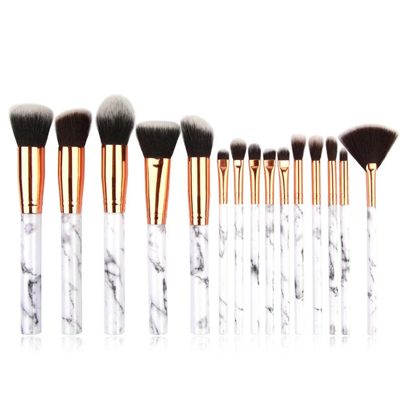 

15Pcs Marble Makeup Brushes Set Professional Cosmetic Eyeshaow Foundation Blush Blending Make Up Brush Tools Наборы для макияжа